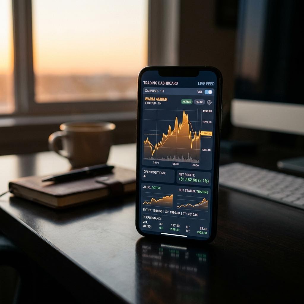 Quantalis AI crypto trading platform Benutzeroberfläche auf dem Smartphone